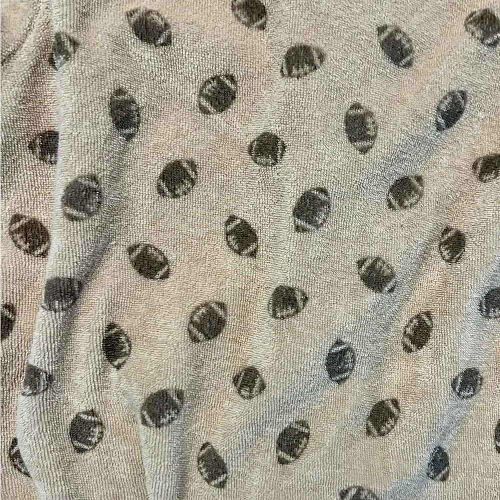 Carters Baby Boy tan & brown Football “Daddy’s Team” one‎ piece footed PJs 6 mos